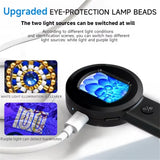 Handheld Mini Electronic Digital Microscope Magnifier 100X Zoom 16MP HD Magnifying Glass With Light /UV Light Mode Windows/Mac