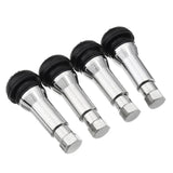 4pcs TR414 Alloy Tubeless Snap In Wheel Tire Valve Stems Rubber Dust Caps