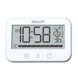 BLADR Touch Digital Shower Hygrometer Thermometer P54 Waterproof LCD Bathroom Kitchen Audible Atomic Alarm Clock Countdown Timer