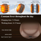Eary Coffee Bean Shape Magnetic Hand Warmer Split Mini Portable Double Sided Heating Rechargeable Hand Warmer Winter Essentials