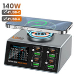140W GaN PD Charger Digital Display Desktop USB Type C Fast Charger PD PPS QC4.0 Quick Charger for MacBook