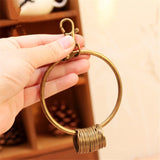 20pcs Large Vintage Alloy Key Rings Bronze Round Keychain Key Holder