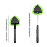 Windshield Cleaning Tool with 2 Microfiber Pads Car Window Cleaning Tool Extendable Handle Car Glass Cleaner for Car & Home Use