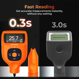 Digital Paint Thickness Gauge Built-in Bluetooth 0.0-9900μm Fe/Al/Zi Putty Car Paint Coating Thickness Tester LCD Screen