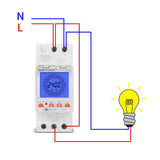 16A 30A Relay AC85-265V 24Hrs Digital Analogue Din Module Time Switch Backlight Large LCD Display Industrial Timers Controller