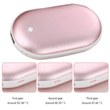 2-in-1 Electric Hand Warmer USB Rechargeable 5000mAh Power Bank Mini Handwarmer 3 Levels Double Side Heating for Home Office Use