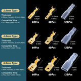 720Pcs 2.8mm 4.8mm 6.3mm Male and Female Wire Spade Connector and Insulating Sleeve Assortment Kit Copper Wire Crimp Terminal