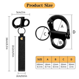 Firefighter & Marine Gear Quick Release Clip Shackle For SCBA Mask - Leather Handles, Stainless Steel Construction