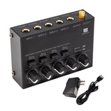 Ultra Low Noise 4 Channel Line Stereo Mixer 4 Input 1 Output DC 5V Mini Audio Mixer For Live Studio Recording