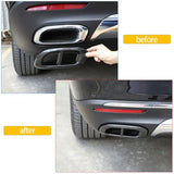 For Mercedes Benz GLC GLE 350 450 GLS W167 X253 X167 20-22 Car Muffler Exhaust Pipe Tail Cover Trim, ABS Carbon Fiber Parts