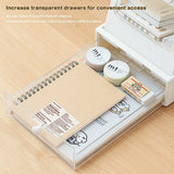 2025 2 in 1 Stationery Storage Box with Drawer Slant Plug Pen Holder Large Capacity House Shape Storage Bucket Student