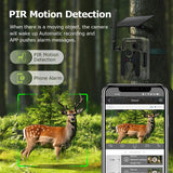 4G Trail Camera Photo Traps with 7500mAh Solar Panel 4MP 2K Video Cloud Storage Live Views Wide Angel Detection for Hunting