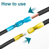 150PCS Spade Connectors Kit, Heat Shrink Spade Terminals 22-10 AWG, Electrical Wire Connectors Male Female Terminal Marine Crimp