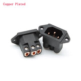 Gold/Rhodium/Copper Plated AC250V 10A IEC Inlet 3 Pin Socket Solderless HiFi Fever Audio Amplifier AC Power Socket