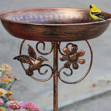 New Heavy Duty Metal Construction Double Use Outdoor Bird Bath And Feeder With Lawn Spikes Installation for Climbing Plant