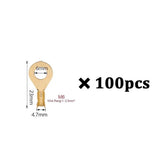 100pcs/bag Uninsulated Wire Sorting Kit M3/M4/M5/M6/M8/M10 Copper Crimp Terminal Ring Connector