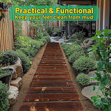 Boardwalk Pathway Pavers for Outsi 8.2 Ft Wooden Garden Pathway - Weather Resistant Carbonized Pine Roll Out Decorative Walkway
