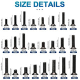 720pcs Laptop Notebook Computer Carbon Steel Screws Kit Set, Flat Head Phillips Screw , M1.4/1.7/2/2.5/3 Countersunk ssd Screws
