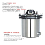 Digital Display Automatic Autoclave Sterilizer Overpressure Self-venting Labs Portable Sterilizer Medical Dental Steamer
