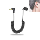 3.5mm Single Side Earphone, Silicone Mono Wired Earbuds Spring Retractable Coiled Cable for Walkie Talkies Phone MP3 Players