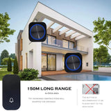 SMATRUL Waterproof Wireless DoorBell Door Bell Ring Chime Call Night Light No Battery EU Plug Self-Powered 1 Button 1 Receiver