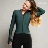 SPAKCT Women Cycling Jersey Bicycle Clothing MTB Mountain Bike Clothes Female Warm Tops Winter Fleece Thermal Long Sleeve