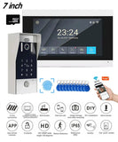New 5in1 Fingerprint Unlock Tuya Smart 1080P 7inch LCD Wifi Video Intercom System Video Door Phone Camera with Motion Detector