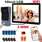 Tuya Wifi Smart Home Video Door Phone Video intercom 1080P 10inch Touch Monitor 2-Wires Doorbell Door Camera Security System