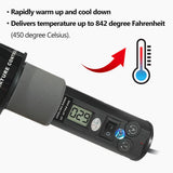450W Portable Temperature-Controlled Soldering Heat Air Machine 450℃ Hot Air Rework Station SMD Desoldering Tool with 9 Nozzles