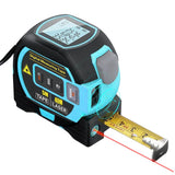 Newest 3 in 1 Laser Rangefinder 5M Tape Measure Ruler LCD Display with Backlight Distance Meter Building Measurement Device