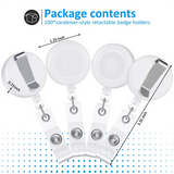 100 PCS Retractable Badge Reel Clips ID Card Holder Reel With Metal Belt Clip For Hanging Cards Key Chains