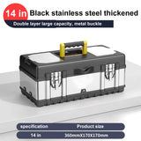 Hardware home tool box large medium small portable electrician multi-function repair car box storage box Black Knight