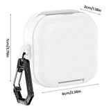 PU Leather Protective Case Cover Fits for Samsung Galaxy Buds4/4Pro Protective Skin Cover with Carabiner Shockproof Anti‑Drop