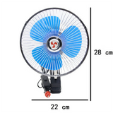 For Car Portable 8 Inch 12V Cooling Fan Small Auto Fan With Clip Summer 180° Sway Low Noise Air Cooler For Car Truck