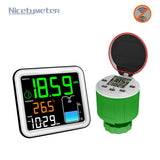 Wireless Solar Water Tank Level Meter Temperature Monitor Time Display Precision LCD Liquid Depth Level High/Low Indicator Alarm