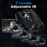 Rangefinder Built-in 3.2 Inch Big Screen 4K Digital Night Vision Binoculars Infrared 8x Zoom 4 Color Effect Hunting Camera