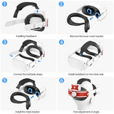 VR Head Strap With Battery For Meta/Oculus Quest 2,Adjustable Elite Strap VR Power Charger Station VR Accessories