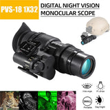 PVS-18 Head Mounted Digital Camera Monocular Telescope Outdoor Infrared Night Vision Scope Device for Hunting Camping Helmet NVG