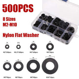 500Pcs Nylon Flat Washer Assortment Set Washers Metric Sealing Spacer Gasket