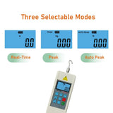 1000N Digital Force Gauge Push Pull Gauge with USB Output 500N Force Meter with Auto Power-Off, Auto Backlit LCD for Lab Tension