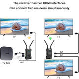 300m 4K Wireless Transmission System Audio Video Transmitter and Receiver HDMI Extender Dual Display for Camera Live Streaming