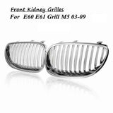 Front Bumper Chrome Sport Wide Kidney Grille Grill For-BMW E60 E61 5 Series M5 2003-2009 51137065701