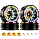 4Pcs Aluminium Brass Brass Beadlock Wheel HUB Rims 1.1"Wheel For Traxxas TRX4M 1/18 RC Car For Axial SCX24 1/24 RC Car Accessory