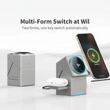 Qi2 3-in-1 Wireless Charger with Auto-Rotating Dock for IPhone 16/15/14 Pro Max, AirPods, and IWatch Fast Charging