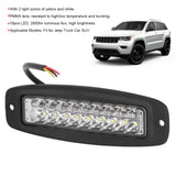 18W LED Warning Light Dual Color Yellow & White 2800lm IP67 Waterproof Strobe Lamp for Jeep Truck Car SUV Modified