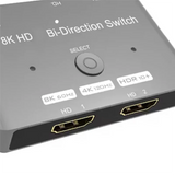 Two-Way Switch 8K 1 In 2 Out 2 In 1 Out Bidirectional 8K@ 60Hz 4K@ 120Hz 2.1 Switcher 2X1 1X2 Converter Adapter Splitter
