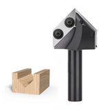 1Pc Milling Cutter V Groove Router Bit 90 Degrees 1/2-inch Shank V Slot Wood Router Bit with Carbide CNC Insert Woodworking Tool