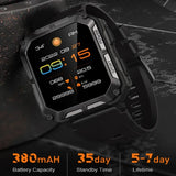Outdoor Sport Smart Watch 1.83 Inch HD Rectangle Screen BT Call AI Voice Assistant Camera Control IP68 Waterproof Health Monitor