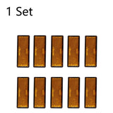 10pcs/set Rectangular Orange Adhesive Reflectors IP67 for Trailer Truck Caravan