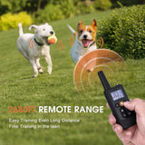Rechargeable Waterproof Dog Training Collar 800M Remote Control 4 Modes Beep Vibration Shock LED Light Electronic Pet Trainer